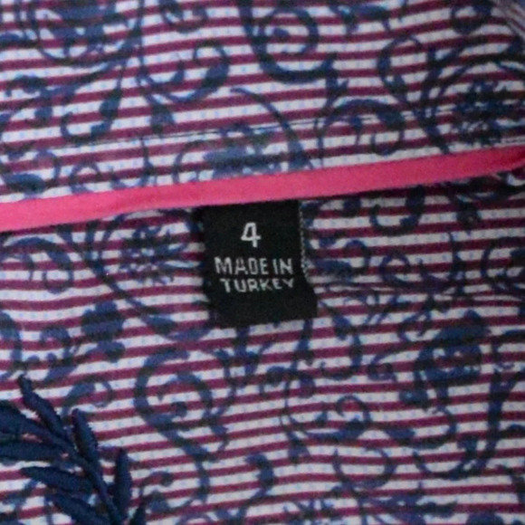 Au Noir Blue Polka Dot 100% Cotton Button Down Designer Dress Shirt Size 4 Large - Picture 5 of 16